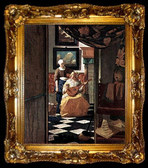 framed  Jan Vermeer The Love Letter, ta009-2